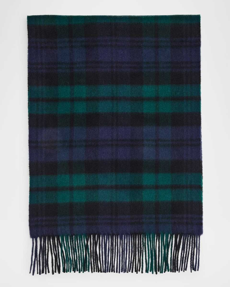 Tartan Cashmere Fringe Scarf